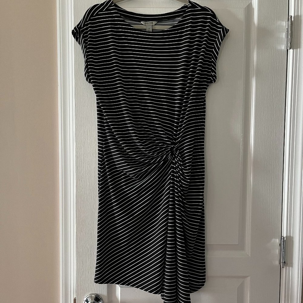 Kenneth Cole Reaction black and white striped dress